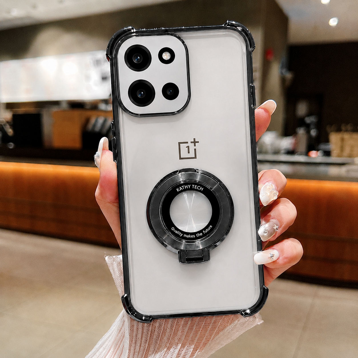 OnePlus Nord 6 (5G) Original Luxury Magnifier Ring Stand Shockproof Airbags Corner Case
