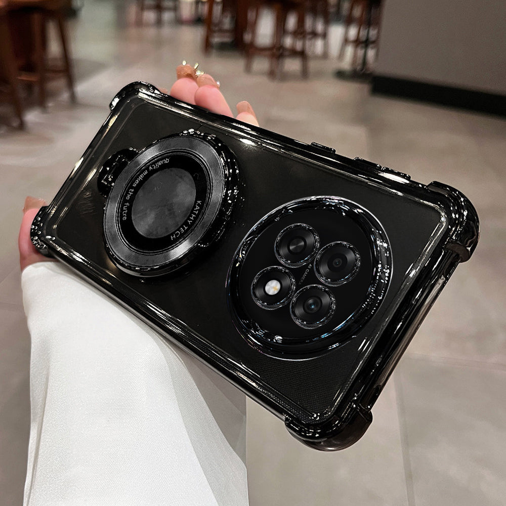 Oppo F31 Pro+ 5G Original Luxury Magnifier Ring Stand Shockproof Airbags Corner Case