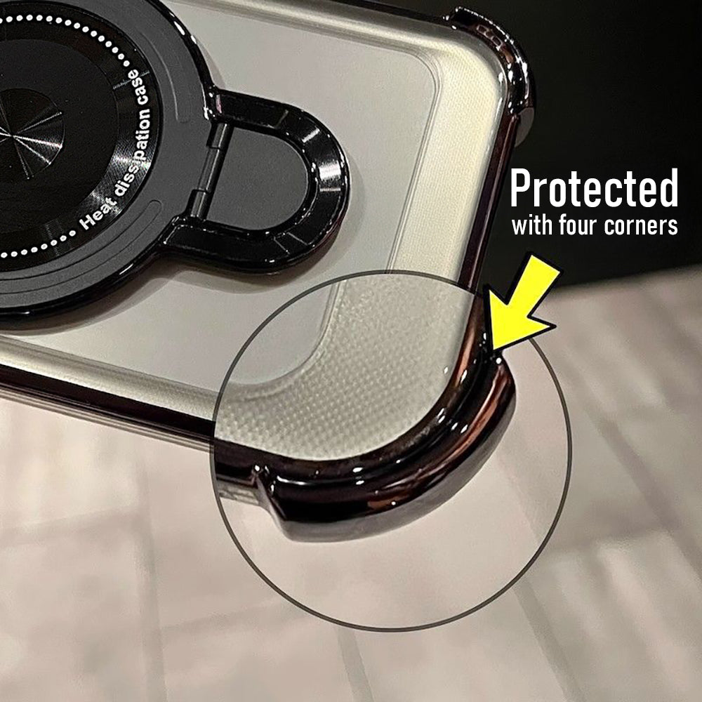 Oppo F31 Pro+ 5G Luxury Four Corner Invincible Bracket Ring Stand Case