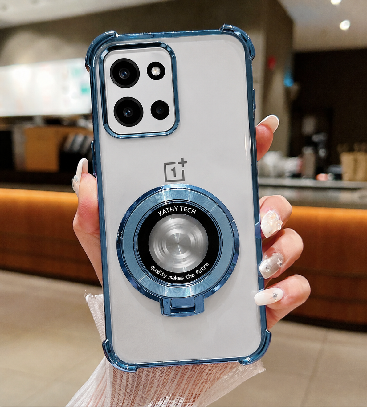 OnePlus Nord 6 (5G) Original Luxury Magnifier Ring Stand Shockproof Airbags Corner Case