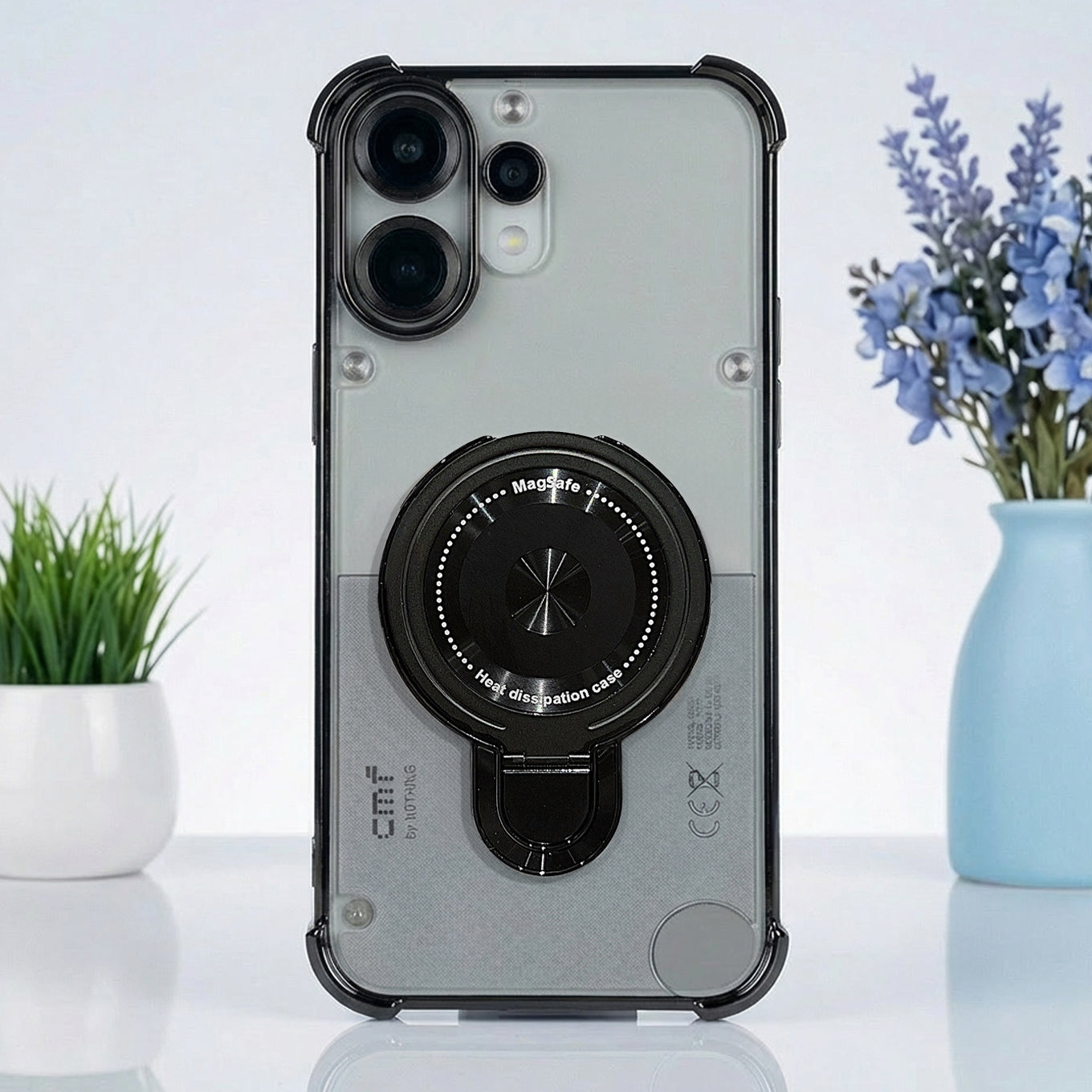 Nothing Phone 2 Pro 5G Luxury Four Corner Invincible Bracket Ring Stand Case